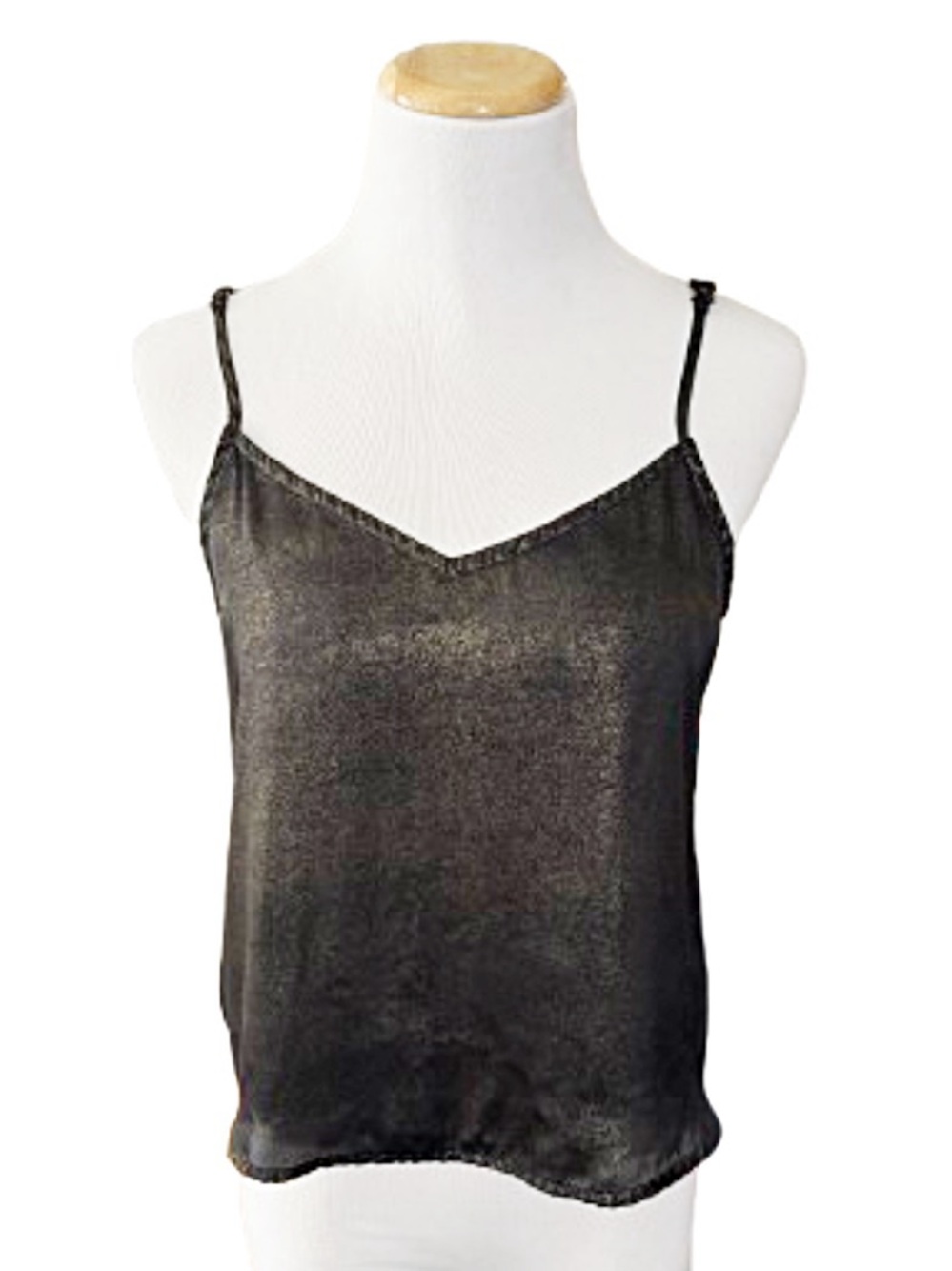 Abercrombie & Fitch Gold Black Metallic Crop Tank